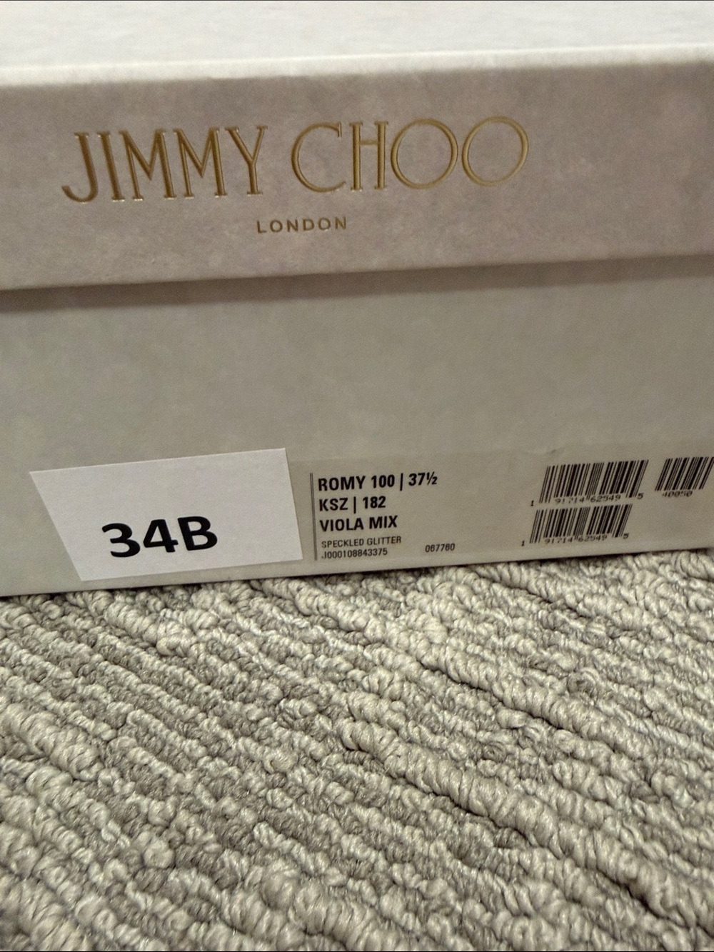 Jimmy Choo ROMY 100 Pink Glitter Pointed Pumps with Multitone Sparkle - Picture 6 of 8